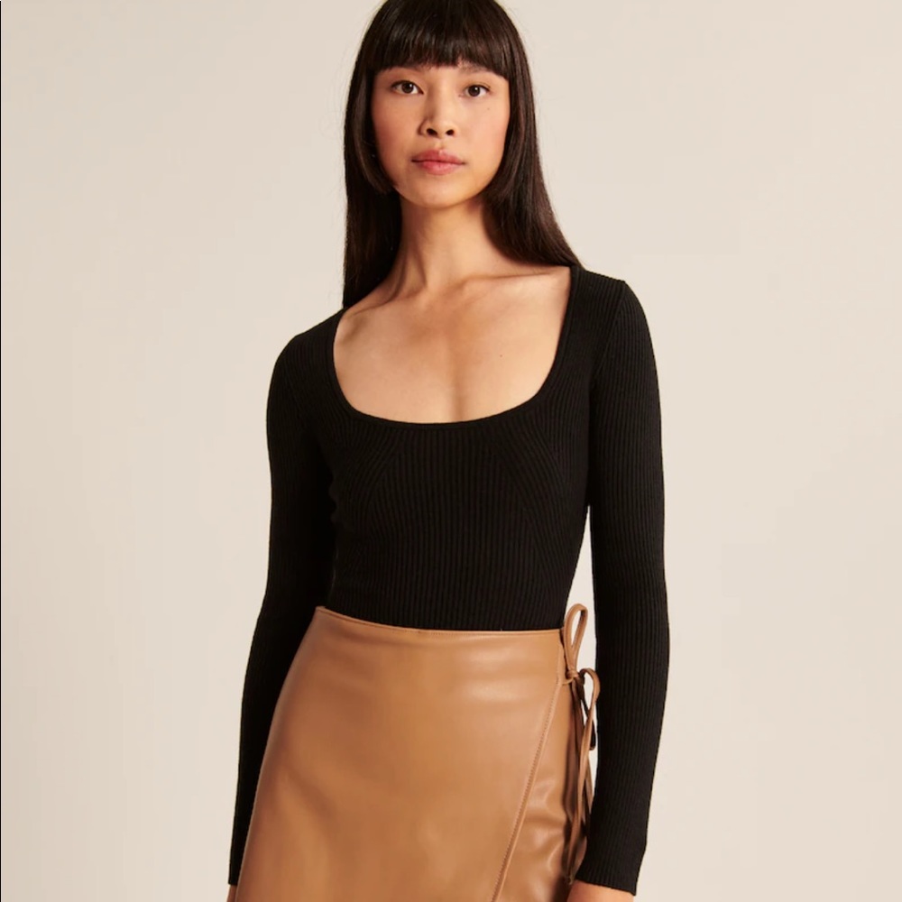 NWOT Long-Sleeve Squareneck Sweater Bodysuit